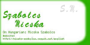 szabolcs micska business card